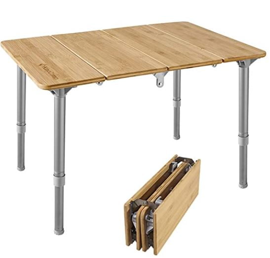 camper folding table: KingCamp Bamboo Folding Table